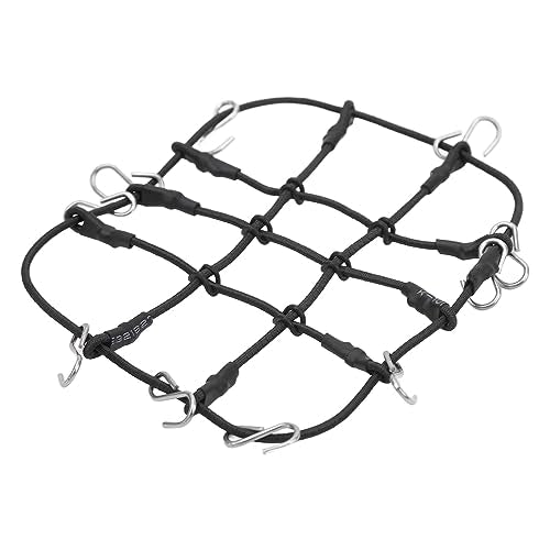 1/18 RC Elastic Luggage Net with Decorative RC Crawler Car Luggage Net for 1/18 RC Cars, for scx24 1/24 Roof Rack, RC Accessories (Black)