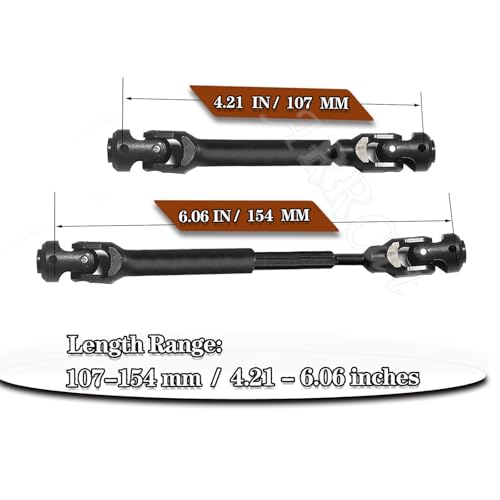 2pcs RC Drive Shaft 109-154mm for 1/10 SCX10，SCX10-II RTR,（109-154mm） - size: (4) 107-154 MM