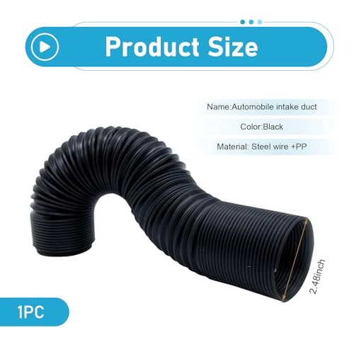 Car Duct Hoses, Retractable 2.5" Flexible Hose, Cold Air Intake Tube, Universal Car Modified Intake Accessories (Black) - size: 1 PC #63MM