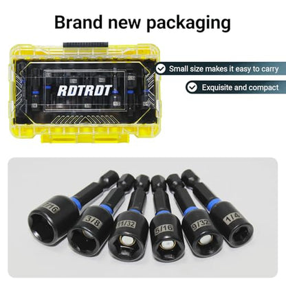 10-Piece Magnetic Nut Driver Set - SAE (1/4" to 9/16") Nut Driver Set with Bit Extension - Cr-V Magnetic Socket set, Slotting Tool Box - size: 10-Piece Magnetic Nut Driver Set