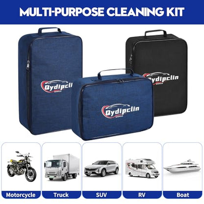 Qydipclin 23Pcs Car Detailing Kit, Car Detailing Brush Set, Car Wash Cleaning Kit, Car Detailing Brushes, Professional Car Care Kit for Interior Exterior Wheels, Blue - size: 23pcs