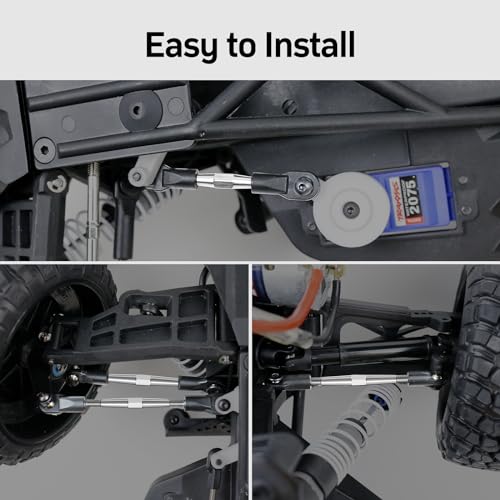 Traxxas 1/10 RC Upgrade 7Pcs Aluminum Adjustable Camber Turnbuckles Black | CNC aluminum camber turnbuckles, fit Traxxas Slash/Hoss/Rustler/Stampede 1/10 RC truck direct hop-up replacement parts