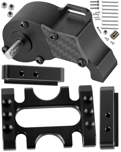 RC LCG Transmission Gearbox Upgrades Part for 1/10 SCX10 SCX10 II 90046 SCX10 III AXI03007 RC Crawler Car,Aluminum Low Center of Gravity highperformance Transmission Gearbox,Black - color: Black - (Gearbox)
