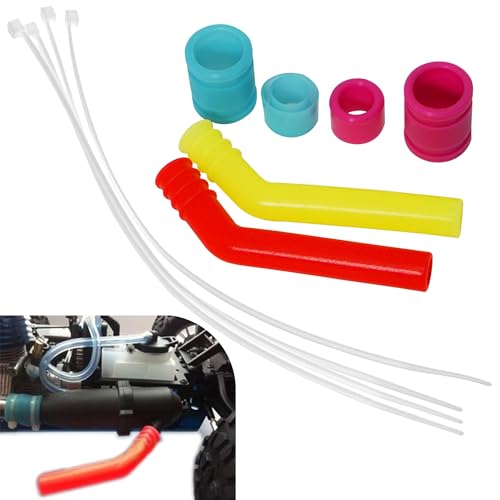 2Set ShareGoo Exhaust Pipe Tubing,Silicone Exhaust Extension Tube Compatible with HSP Traxxas Redcat 1/10 RC Nitro Car Buggy Truck