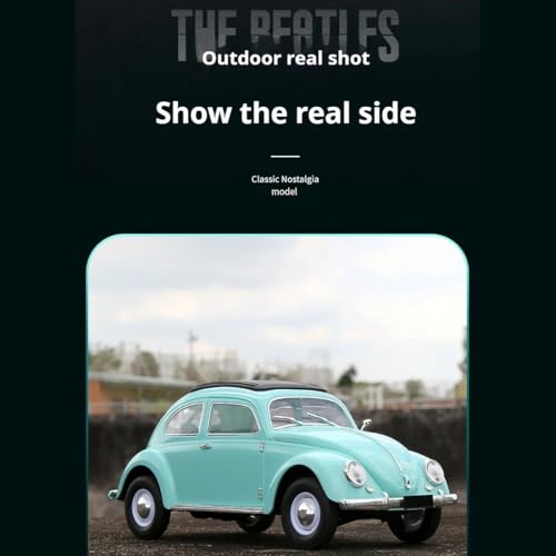 1/16 Scale D62MINI Retro RC Beetle Car, 2.4GHz 4CH Retro Racing Sport Car with High Speed & LED Light, Mini Drift Cars Gift for Adult(Blue/2 Battery)