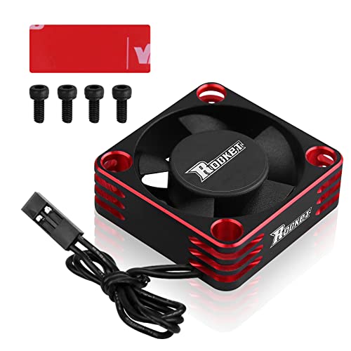 Motor Cooling Fan 30mm RC Model Heatsink 28000RPM ESC Cooling Fan for RC Car 1/8 1/10 1/12 Scale 540 550 Brushless Motor (Black+Red) - color: Black Red