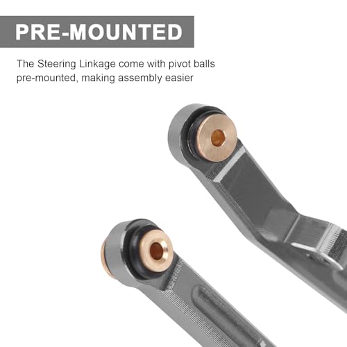 Aluminum Steering Rod Tie Links Set High Tightening Linkage for 1/24 RC Crawler Axial SCX24 Gladiator Deadbolt C10 Bronco B17 Upgrades