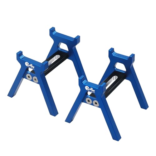 RC Car Stand Aluminum Alloy RC Car Static Display Stand RC Work Stand for 1/18 1/24 TRX4M FCX18 SCX24 FCX24 RC Car Upgrade Parts (Blue) - color: Blue