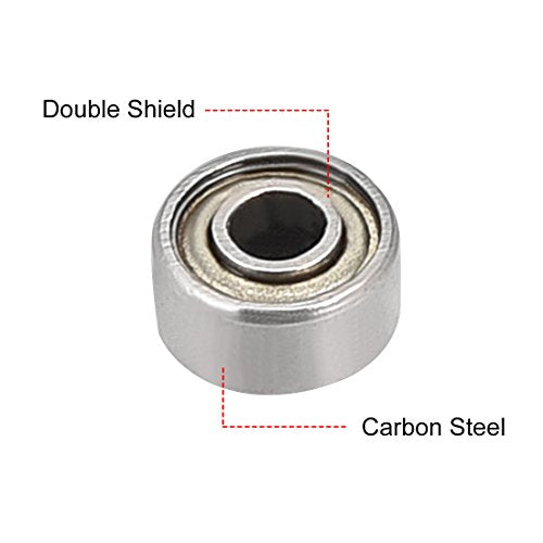 uxcell 693ZZ Deep Groove Ball Bearing Double Shield 693-2Z 2080093, 3mm x 8mm x 4mm Carbon Steel Bearings (Pack of 20) - size: 3mmx8mmx4mm