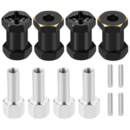 4PCS 12mm Hex Drive Hubs Combiner Coupler Counterweight Brass Extended Hex Wheel Hubs 17mm/20mm/25mm Thick Wheel Spacers Offsets for 1/10 SCX10 90046 D90 RC Crawler Car Upgrades (20mm) - color: 20mm