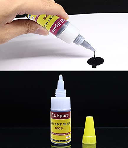 Black Tire Repair Glue Rubber Strong Adhesive Bonding for Sidewall Gash Dent Instant Super Glue for Off-Road Car Motorcycle Truck Tractor, 20g 0.7oz