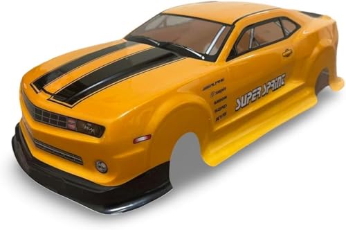 Preprinted PVC Body Shell for 1/10 On Road Racing Drift Car, No Cut, 1:10 Scale (Chevrolet Camaro, Yellow) - style: Chevrolet Camaro, Yellow
