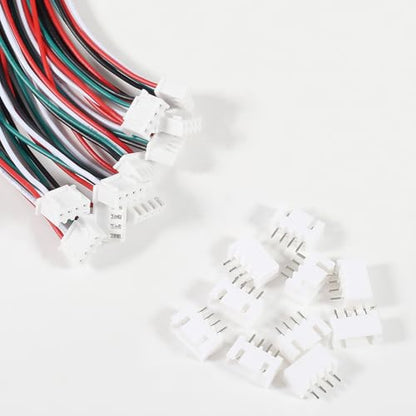 Alinan 20pcs JST-XH2.54mm 4 Pin Connector Kit, Included 10pcs Mini 4 Pin 24AWG Female Connector Plug with 150mm Cable Wire and 10pcs Micro 4Pin Male Connector Plug - color: 4Pin 24AWG 150mm Cable