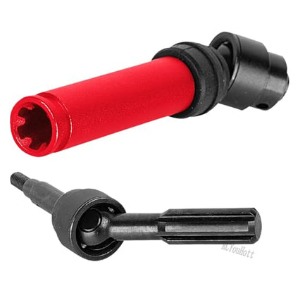 RC Aluminium Upgrades Part Caster Block,Steering Blocks,Stub Axle Carriers,Drive Shaft for 1/10 Slash/Rustler/Stampede/Jat0 4x4 4WD VXL,CVD/Axles/DriveShaft Hops Up,Red - color: Red-(for 1/10）