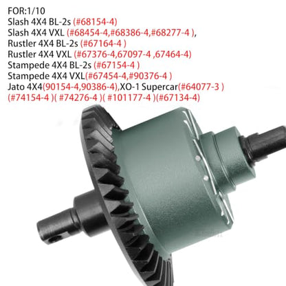 RC Diff Gear 37T Upgrades Part for 1/10 Slash 4X4 VXL/Rustler 4X4 VXL/Stampede 4X4 VXL/Hoss 4X4 VXL/XO-1,Front Rear Differential Hop Ups,Titanium - color: Titanium-(upgrades Part）