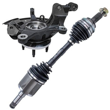 Detroit Axle - Front Left Steering Knuckle CV Axle for 07-10 Ford Edge | Lincoln MKX, Driver Side Steering Knuckle & Wheel Bearing Hub CV Axle 2007 2008 2009 2010 Replacement - size: 2UX50464/Pair