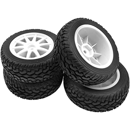 OD 75mm/2.95'' Rubber Tires & Plastic Wheel Rims 12mm Hex Compatible with Traxxas HSP Tamiya HPI Kyosho 1/10 On-Road Touring Racing Car,WLtoys 1/14 144001 RC Buggy (10-Spoke) - style: 10-Spoke