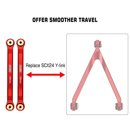 INJORA Aluminum 4 Link Set for SCX24 C10 JLU Bronco Base Camp 4Runner, Red - color: Red