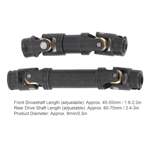 Adjustable Metal Front and Rear CVD Driveshaft Set for 1/18 RC Crawler, Replacement Drive Shaft Kit