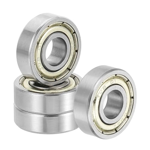 uxcell 4 Pack 695ZZ Deep Groove Ball Bearings, 5x13x4mm Chrome Steel Double Shield Bearing for Electric Motor, Home Appliances, Garden Machinery, (ABEC5) - size: 695ZZ