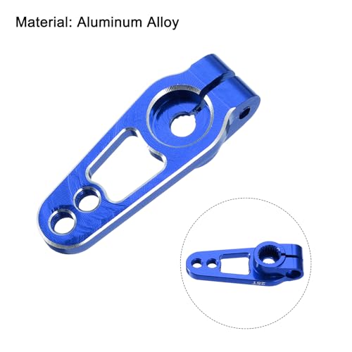 MECCANIXITY Aluminum Alloy 25T Steering Servo Single Sided Blue Arm Horn for DIY RC Car/Boat/Airplane Boat Accessories 2 Pcs - color: Blue