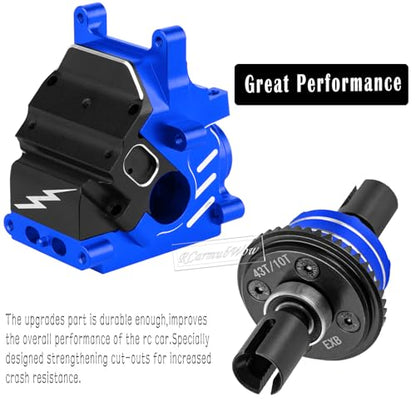 RC F/R Gearbox Case Diff 43t &10t Input Gear Upgrades for 1/8 Kraton/Outcast/Talion 6S BLX EXB,Notorious 6S BLX,1/7 Mojave 6S BLX EXB,BigRock/Fireteam 6S BLX,Navy Blue - color: Navy Blue(1set)