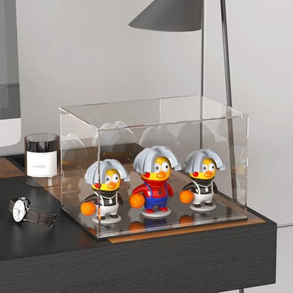 Acrylic Display Case for Collectibles and Toys, Versatile Clear Acrylic Display Box with Black Base for DIY Dollhouse and Tiny House, 10x8x9-inch - size: 10"L x 8"W x 9"H