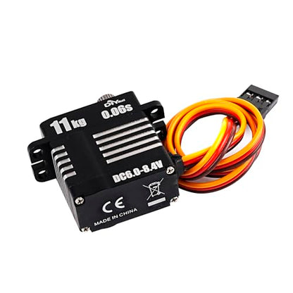 Micro 11KG 0.06S Digital Coreless HV Programmable Servo, 8.4V, 180/270/360 Degree, Metal Gear, for RC Cars (180 Degree) - style: 180 Degree