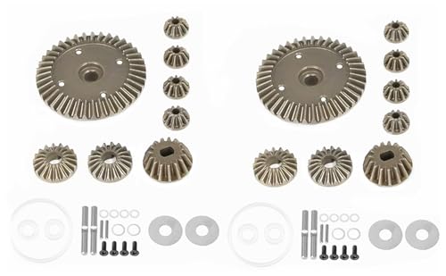 Harden Steel 39T Gear Differential Set with Metal Bevel Gear Upgrade Parts for 1/10 Tamiya XV02 MB01 BT01 XM04 RC Car.(Silver)