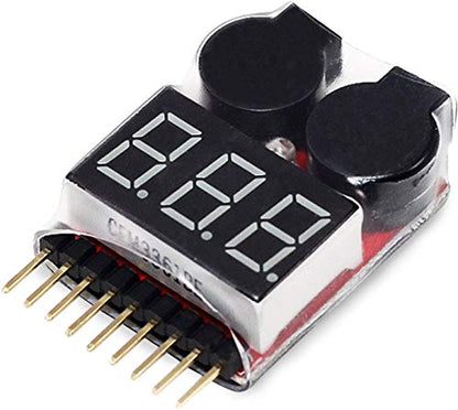 5PCS 2in1 1-8s Lipo Battery Voltage Tester,RC Low Voltage Buzzer Alarm,Battery Monitor Checker Tester for 1-8s Lipo/Li-ion/LiMn/Li-Fe