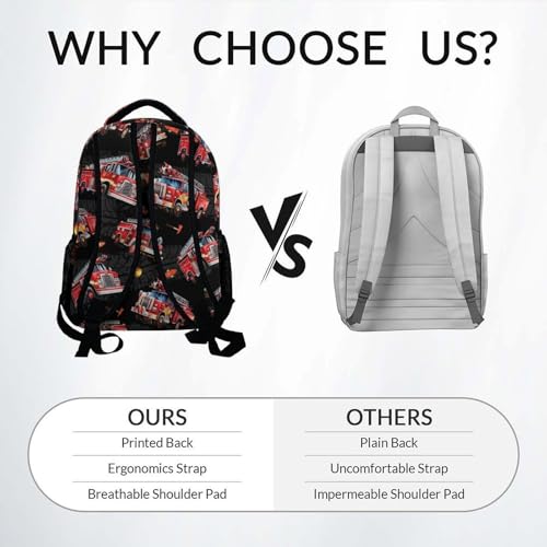 Toddler Boy Backpack - Fire Truck Backpacks for Kids - Cool Toddler Bookbag - Durable School Bag for Kindergarten/Preschool/Elementary(17 Inch) - color: Color-5