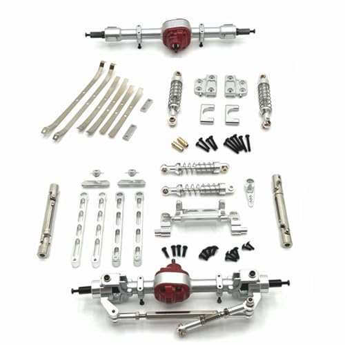 Colaxi Metal RC Car Chassis Upgrade Kit, Front and Rear Assembly for MN82 1:12 Scale RC Crawler - color: Silver
