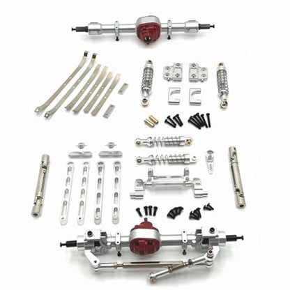 Colaxi Metal RC Car Chassis Upgrade Kit, Front and Rear Assembly for MN82 1:12 Scale RC Crawler - color: Silver