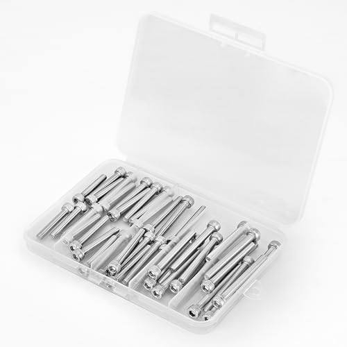 M5 x 30mm 35mm 40mm 45mm 50mm Hex Socket Head Cap Screws Bolts 304 Stainless Steel Allen Hex Drive Metric Machine, Fully Threaded, Assortment Kit 50PCS - size: M5 x 30/35/40/45/50mm (50PCS)