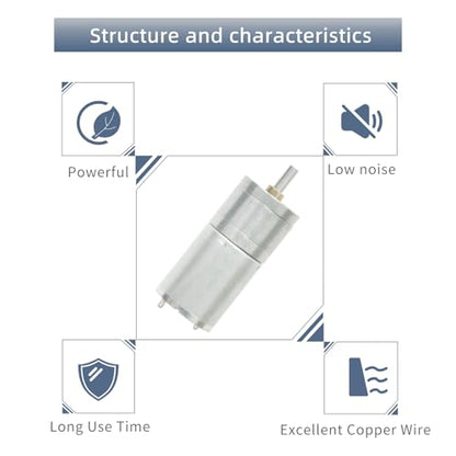 2Pcs 6-12V DC Motor Double-Shaft Strong Magnetic High Torque Gear Motor for Smart Robot Car/DIY Toys