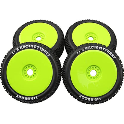12mm to 17mm Metal Wheel Hex Adapter Converter & OD 4.52" 1/8 RC Buggy Rubber Tires Tyre w/Plastic Rim 17mm Hex