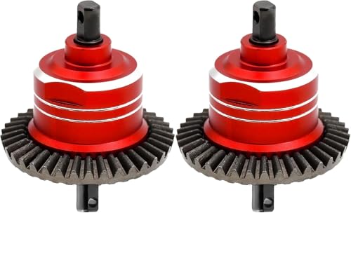 1/10 Front Rear Differential Upgrades Diff for 1/10 Traxxas Slash Rustler Stampede Hoss 4x4 VXL Ford 150，2PCS #45 Steel Differential, Replaced #5381#6882#5379(Red) - color: Black