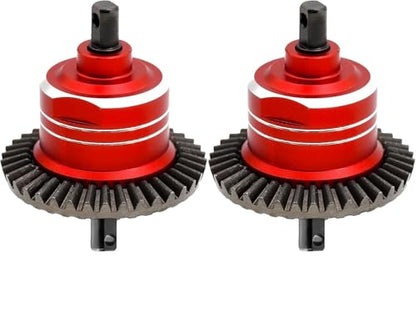1/10 Front Rear Differential Upgrades Diff for 1/10 Traxxas Slash Rustler Stampede Hoss 4x4 VXL Ford 150，2PCS #45 Steel Differential, Replaced #5381#6882#5379(Red) - color: Black