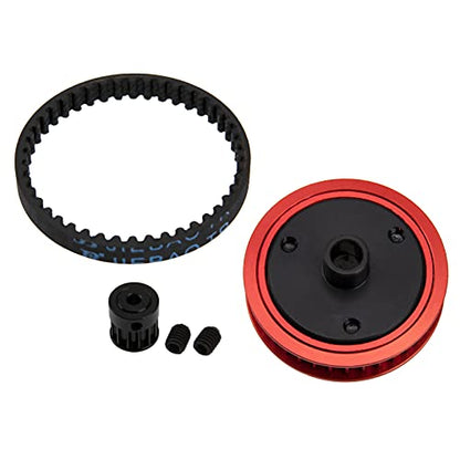ShareGoo RC Car 3.2mm Belt Drive Transmission Gear System Upgrade Part Compatible with Axial SCX10 SCX10-II 90046 1/10 RC Crawler Car (Red) - color: Red