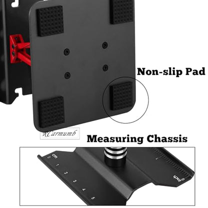 2-Pack RC Work Stand Bundle for 1/18 1/24 1/30 1/32 TRX4M K10 SCX24 FCX24 K5 AX24 SCX30 Ascent-32, 360° Rotating Display Stand & Height Adjustable Lift Table w/ 4 Pcs Jack Stands,Black w/Black - color: Black(1set)