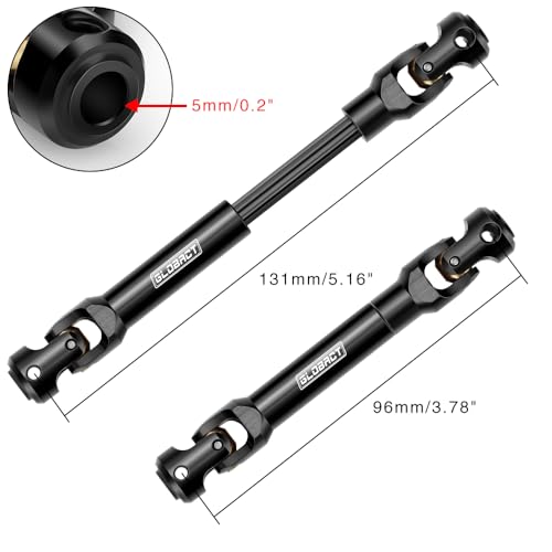 Stainless Steel Driveshaft for TRX4 SCX10 1/10 Crawler, 96-131mm | Heavy-Duty Drive Shaft,CNC Machined, Splined Engagement - size: 96-131mm