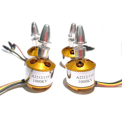 A2212 1000KV Brushless Motors 13T High Power Brushless Outrunner Motor for RC Aircraft Multi-Copter Quadcopter Drone(4PCS)