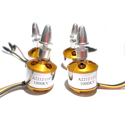 A2212 1000KV Brushless Motors 13T High Power Brushless Outrunner Motor for RC Aircraft Multi-Copter Quadcopter Drone(4PCS)