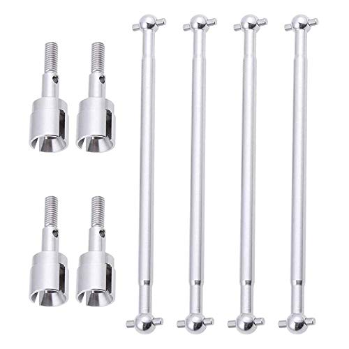 BAIJAC 08029 Dogbones 89.5mm & Stub Wheel Axle 02033 Drive Shaft for 1/10 Redcat HSP Exceed RC Car Truck Replacement (Color : Silver)