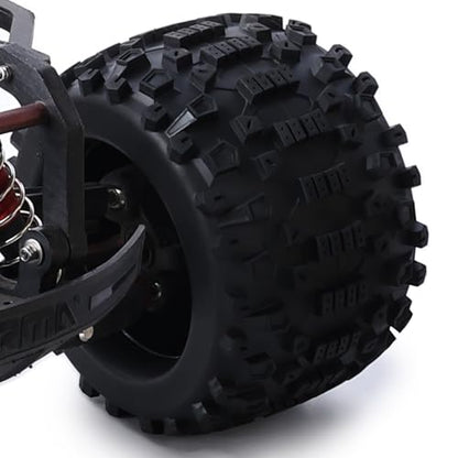 Pre-Glued Huge 17mm Hex 3.8“ RC Truck Wheels Tires 1/8 RC Monster Truck Tyres Fits 1/8 Summit ERveo 1/8 Arrma 6S Kraton Outcast Notorious 1/7 6S Big Rock Redcat HPI 1/8 Savage JLB Cheetah - style: Rock Tread