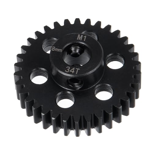 Steel Pinion Motor M1 8mm 34T Gears for ARRMA 4WD Tra-xxas X-MAXX | 1/5 1/7 1/8 RC Car Upgrade - size: 34T