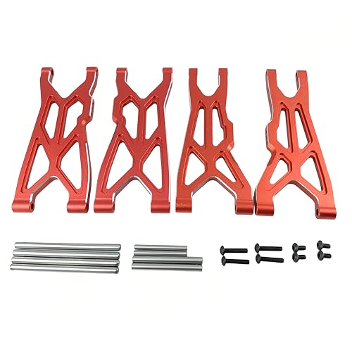 Front Rear Suspension Arm Set for ARRMA Typhon 3S BLX Big Rock 3S (Red) | 6061-T6 Aluminum,CNC Machined,Heavy Duty,Direct Replacement,Improved Stability,AR330543,AR330540 - color: Red