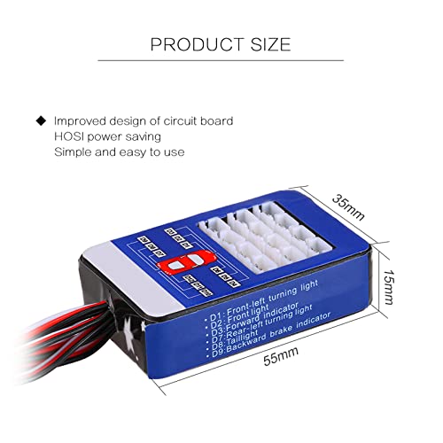 Goolsky 12 LED Lighting System Kit Steering Brake Smart Simulation Flash Lights for 1/10 Scale Models RC Car Yokomo Tamiya HSP HPI AXIAL RC4WD Traxxas