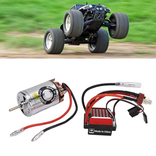 Pilipane 550 Brushed Motor RC Car ESC 60A High Torsion Low Noise Bidirectional Bearing with T Plug for SCX10 1/10 RC Crawler Stainless Steel Aluminum Alloy Plastic 35x62.5mm (23T) - size: 23T