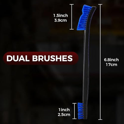 Gun Cleaning Brushes, 6 Double-Ended Gun Brushes, Blue | Reusable gun cleaning supplies for firearm cleaning, gun maintenance, pistols, rifles, and shotguns. - color: Blue